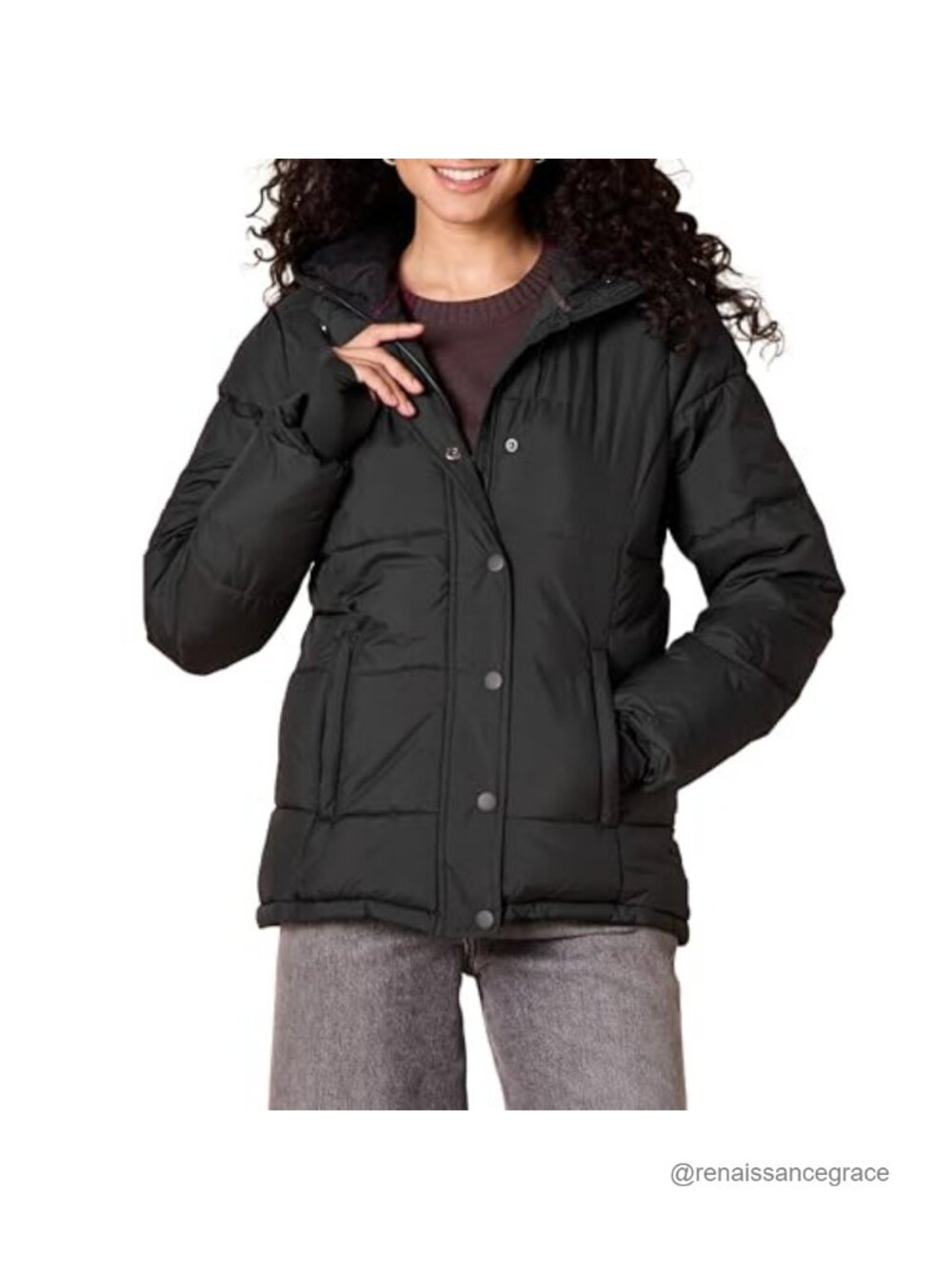 Women's Heavyweight Quilted Hooded Puffer Winter Coat
